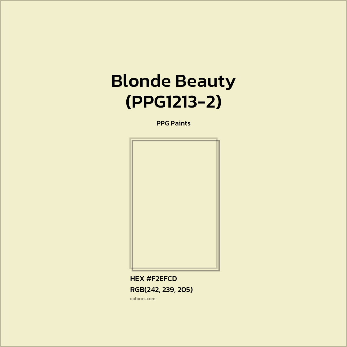 HEX #F2EFCD Blonde Beauty (PPG1213-2) Paint PPG Paints - Color Code