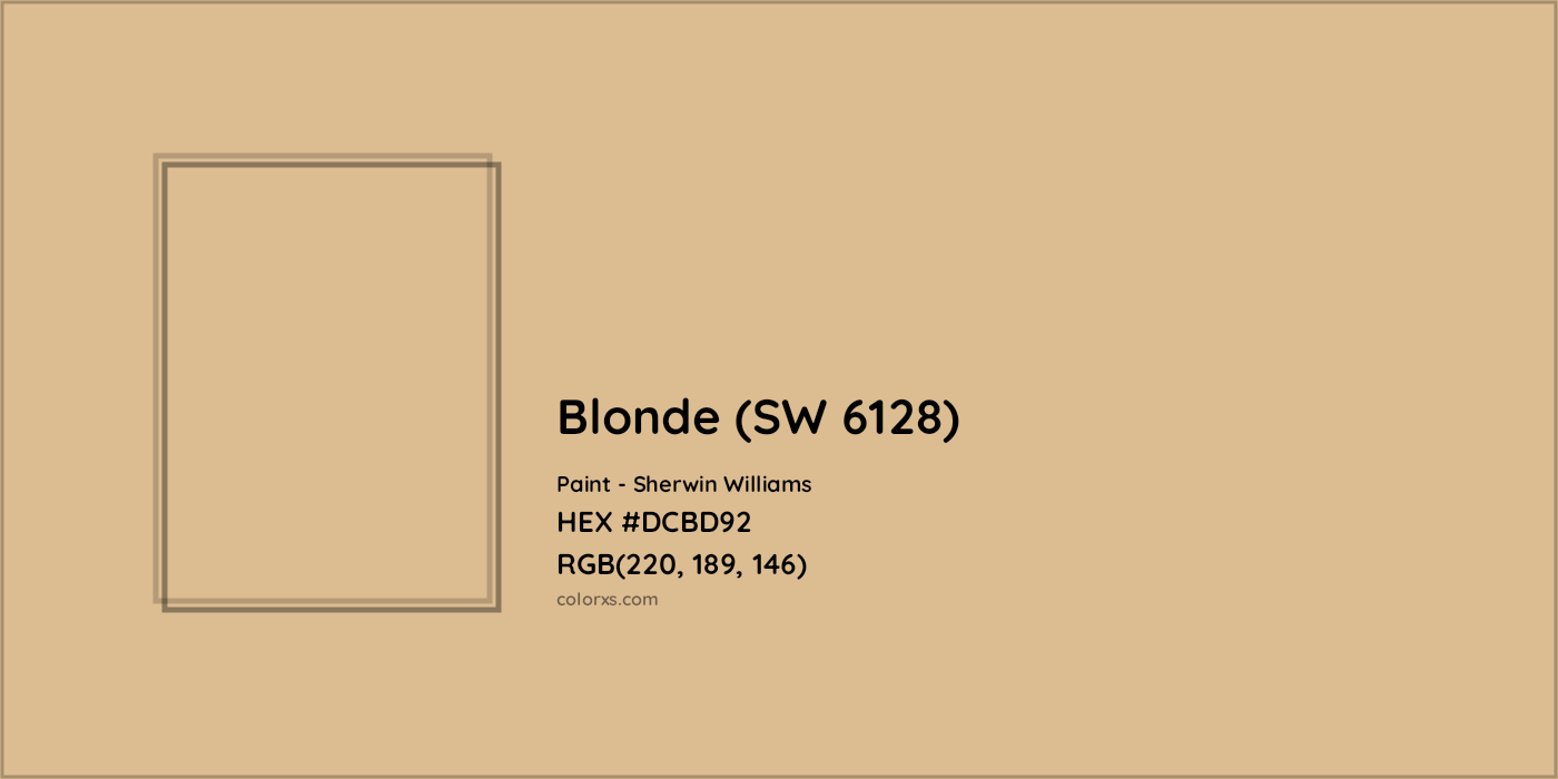 HEX #DCBD92 Blonde (SW 6128) Paint Sherwin Williams - Color Code