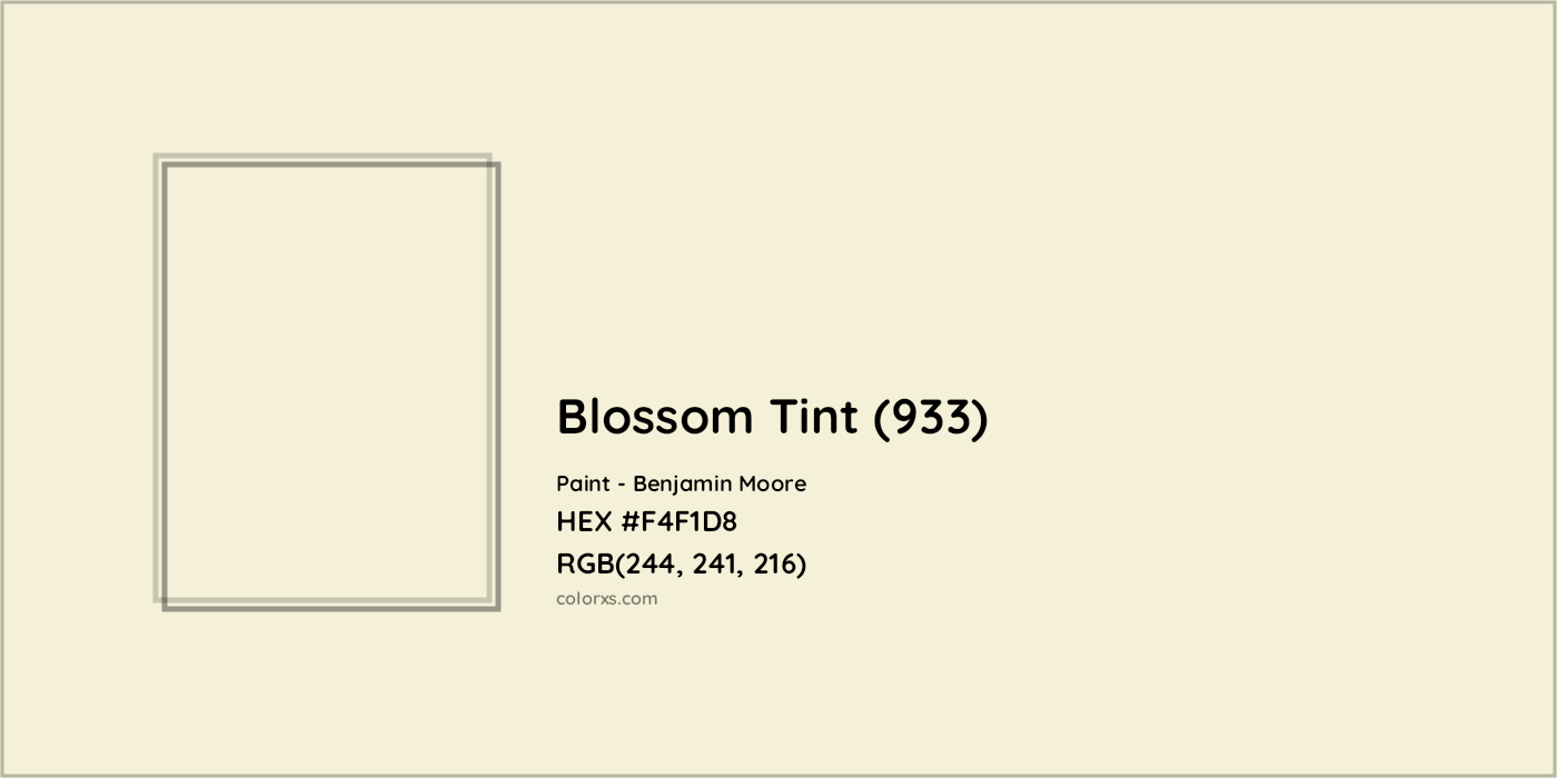 HEX #F4F1D8 Blossom Tint (933) Paint Benjamin Moore - Color Code