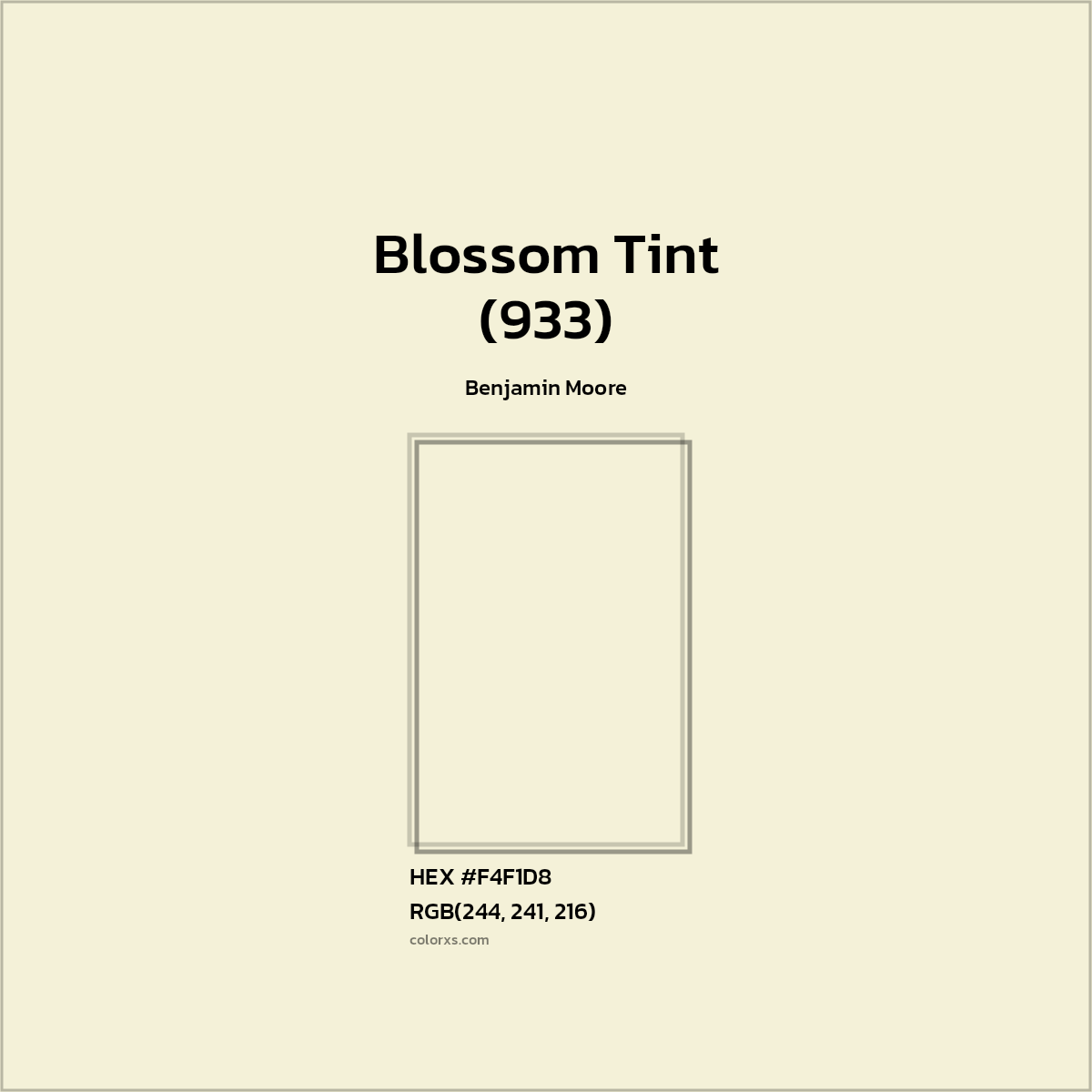 HEX #F4F1D8 Blossom Tint (933) Paint Benjamin Moore - Color Code