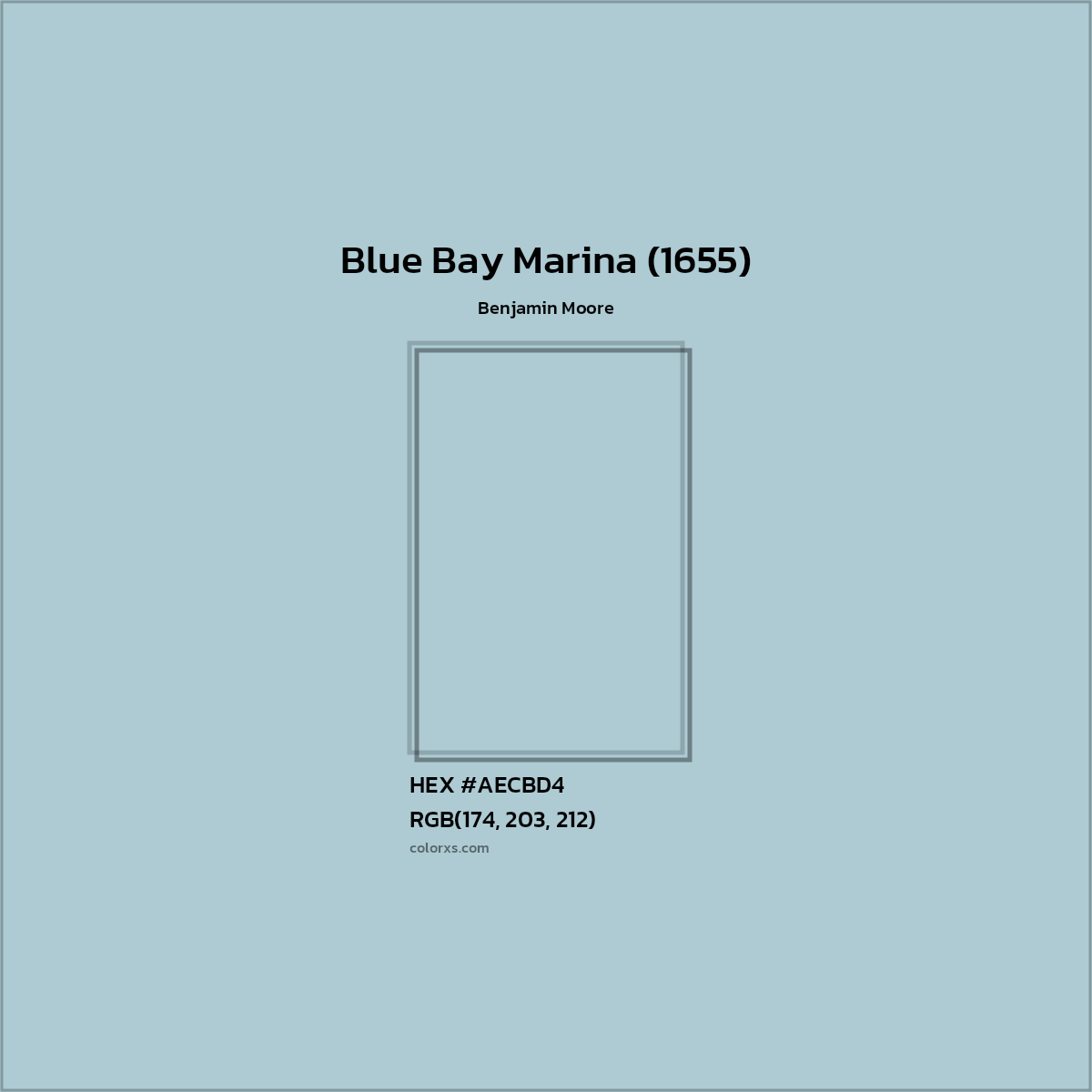 HEX #AECBD4 Blue Bay Marina (1655) Paint Benjamin Moore - Color Code