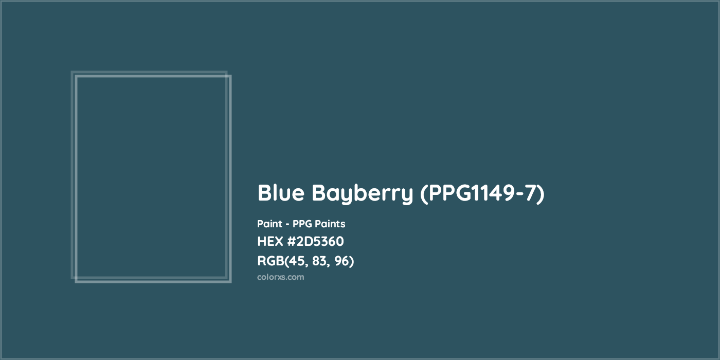 HEX #2D5360 Blue Bayberry (PPG1149-7) Paint PPG Paints - Color Code