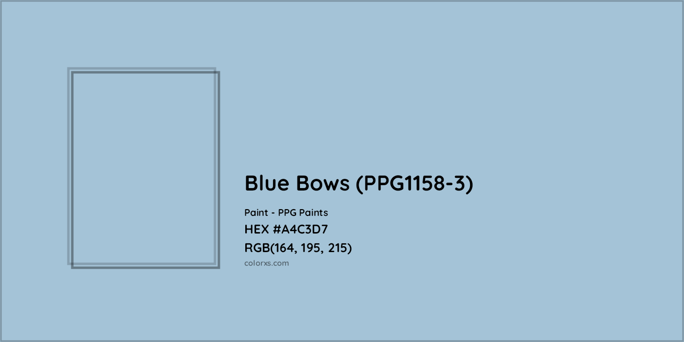 HEX #A4C3D7 Blue Bows (PPG1158-3) Paint PPG Paints - Color Code