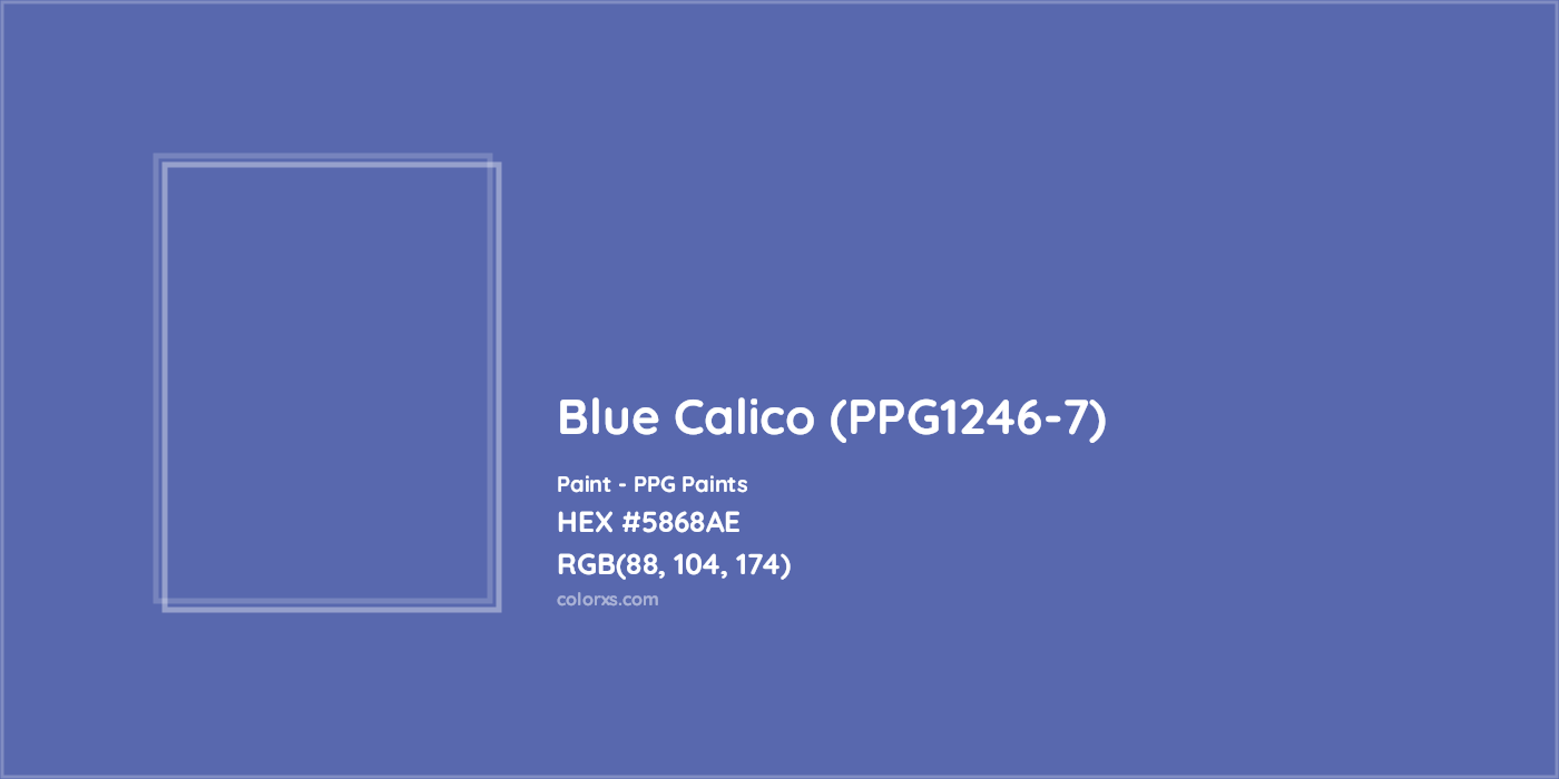 HEX #5868AE Blue Calico (PPG1246-7) Paint PPG Paints - Color Code