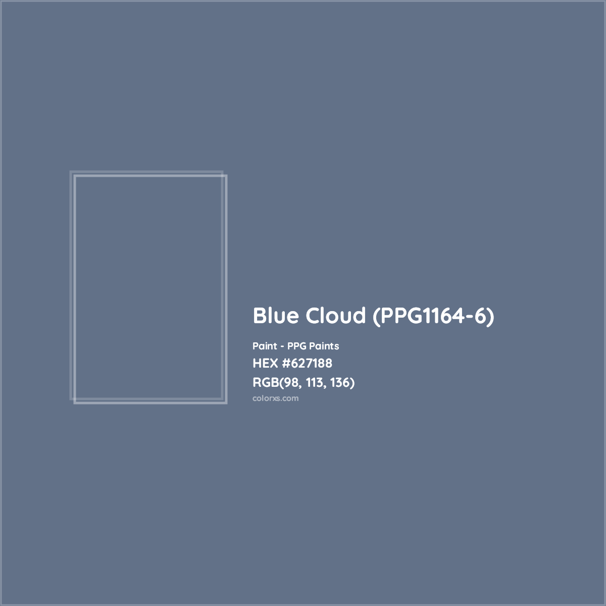 HEX #627188 Blue Cloud (PPG1164-6) Paint PPG Paints - Color Code