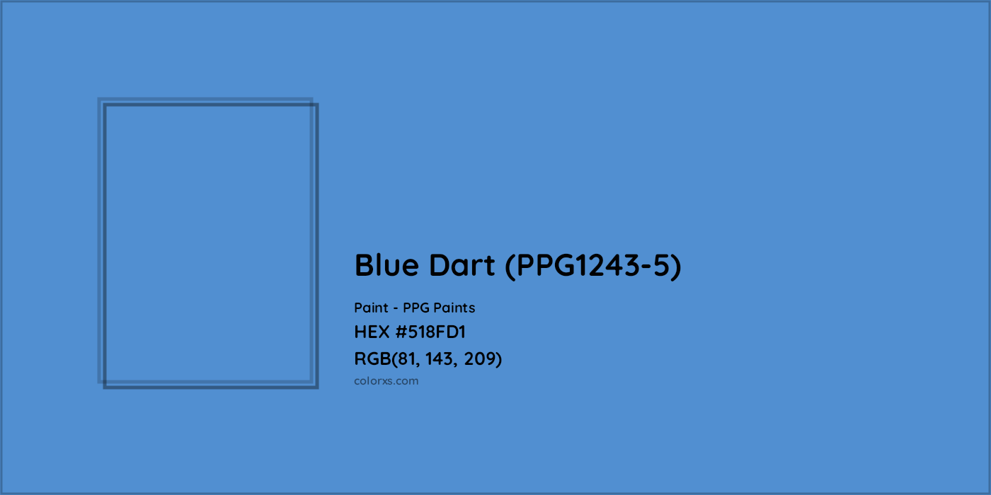 HEX #518FD1 Blue Dart (PPG1243-5) Paint PPG Paints - Color Code