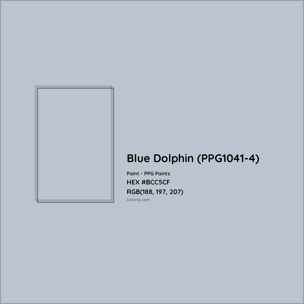 HEX #BCC5CF Blue Dolphin (PPG1041-4) Paint PPG Paints - Color Code