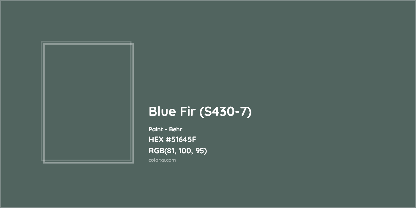 HEX #51645F Blue Fir (S430-7) Paint Behr - Color Code