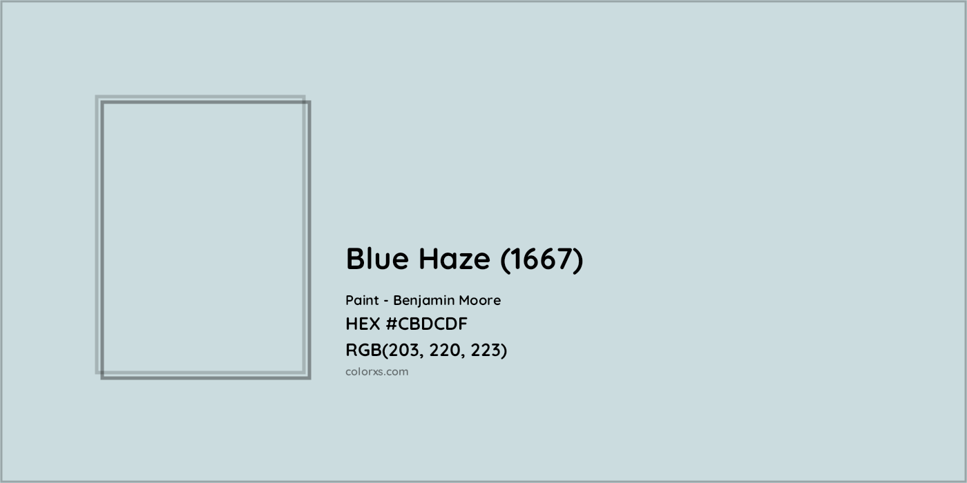 HEX #CBDCDF Blue Haze (1667) Paint Benjamin Moore - Color Code