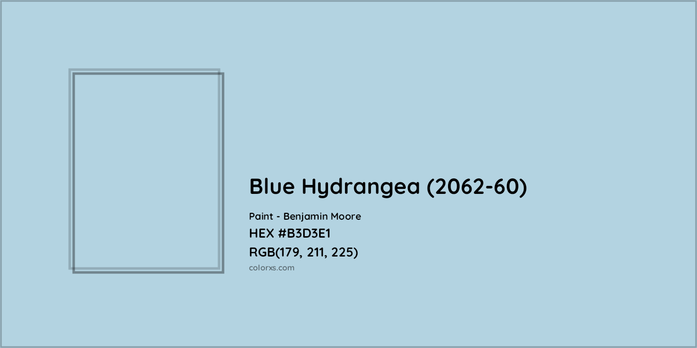 HEX #B3D3E1 Blue Hydrangea (2062-60) Paint Benjamin Moore - Color Code