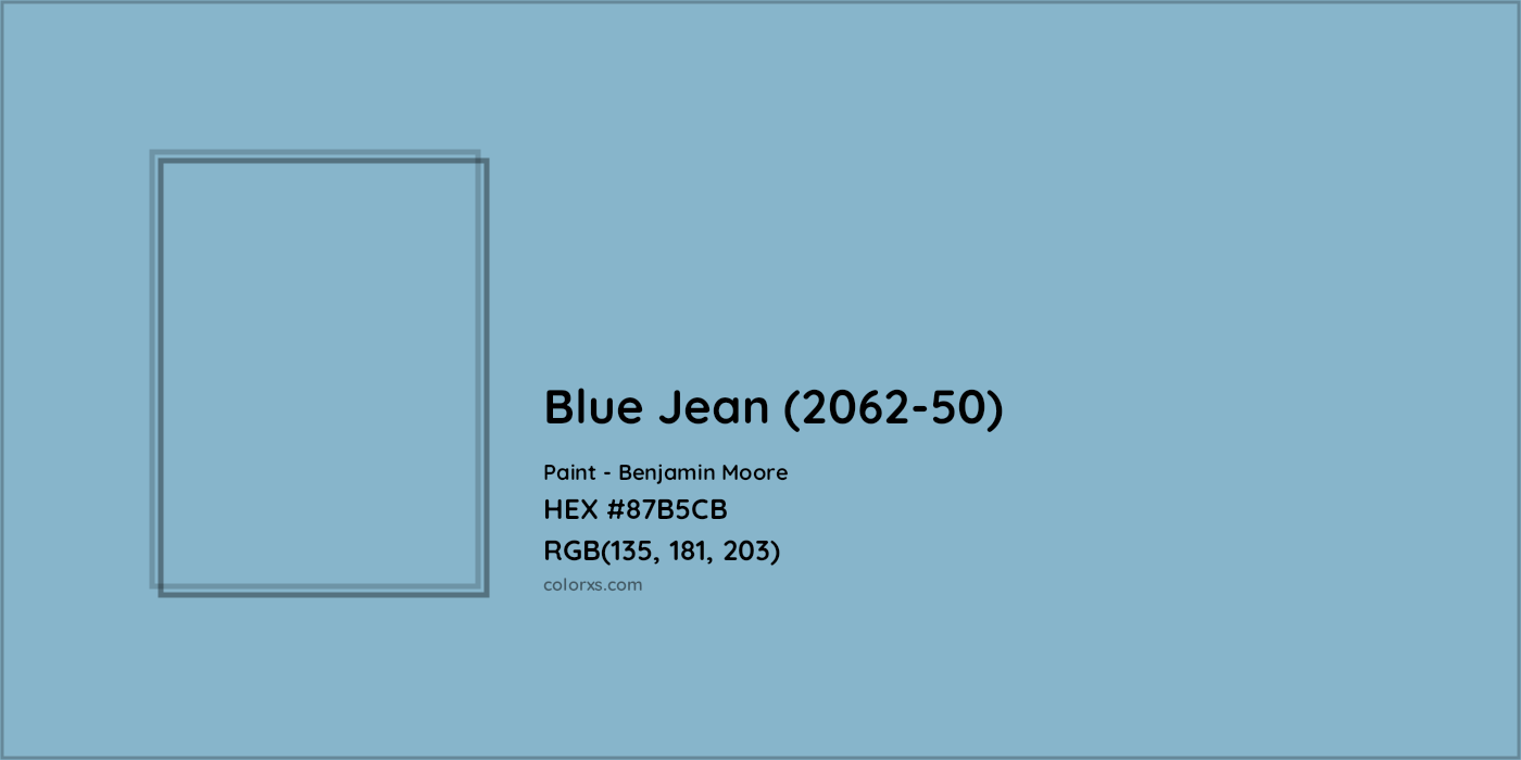 HEX #87B5CB Blue Jean (2062-50) Paint Benjamin Moore - Color Code