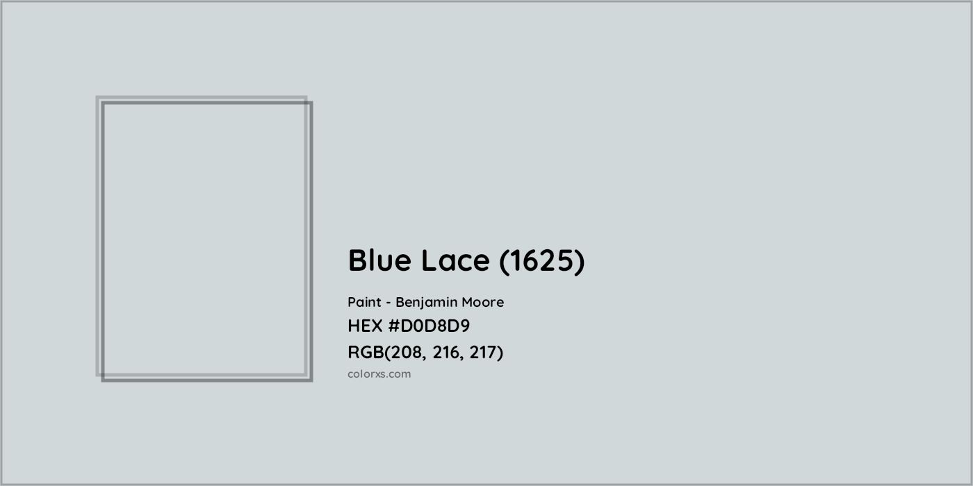 HEX #D0D8D9 Blue Lace (1625) Paint Benjamin Moore - Color Code
