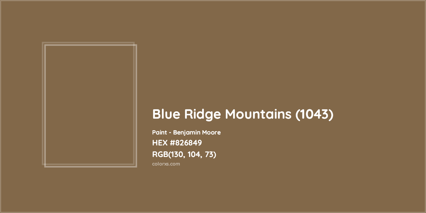 HEX #826849 Blue Ridge Mountains (1043) Paint Benjamin Moore - Color Code