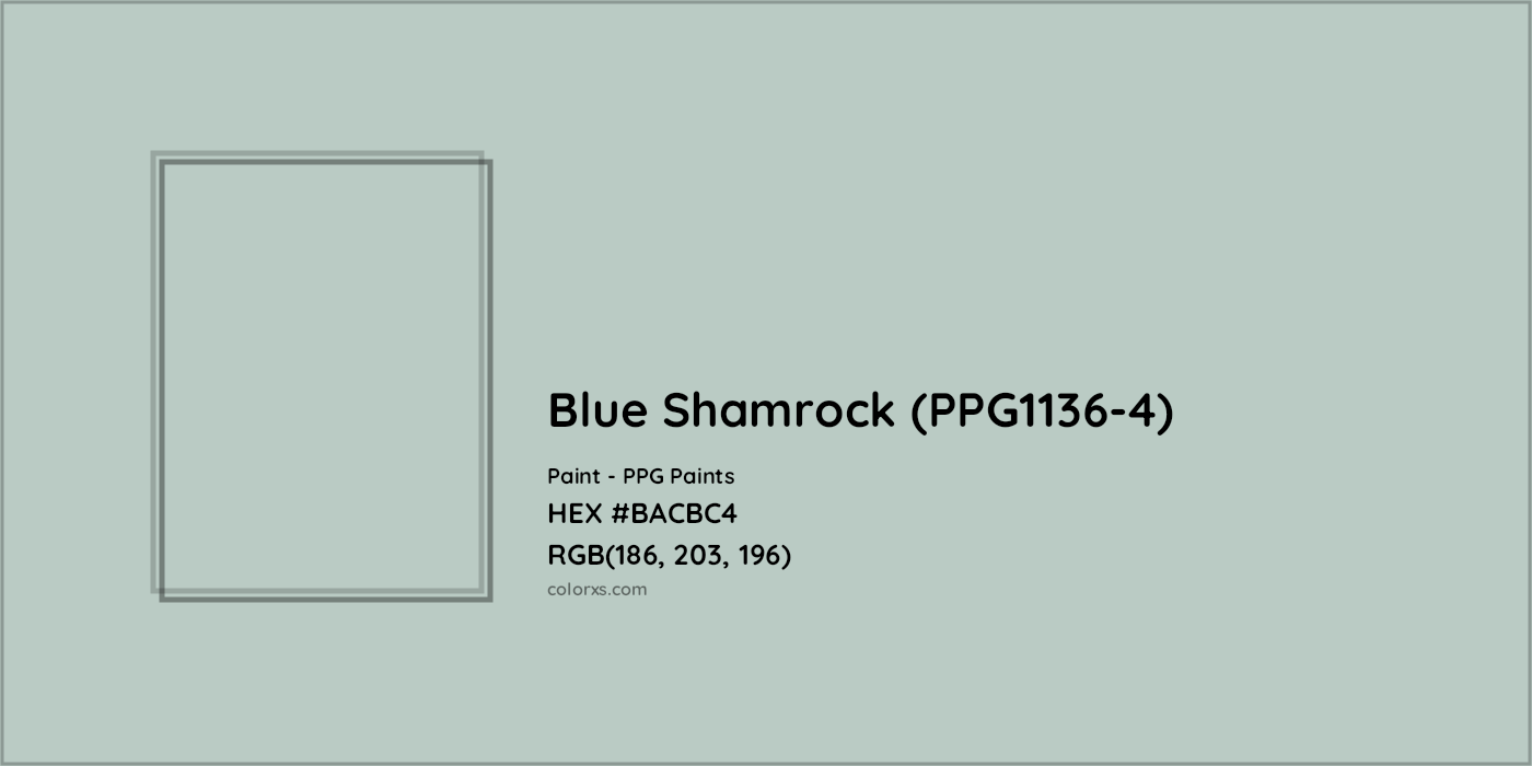 HEX #BACBC4 Blue Shamrock (PPG1136-4) Paint PPG Paints - Color Code