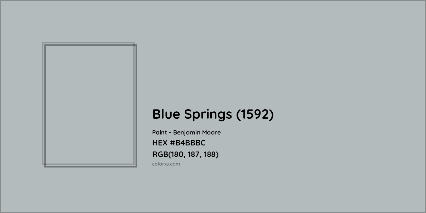 HEX #B4BBBC Blue Springs (1592) Paint Benjamin Moore - Color Code