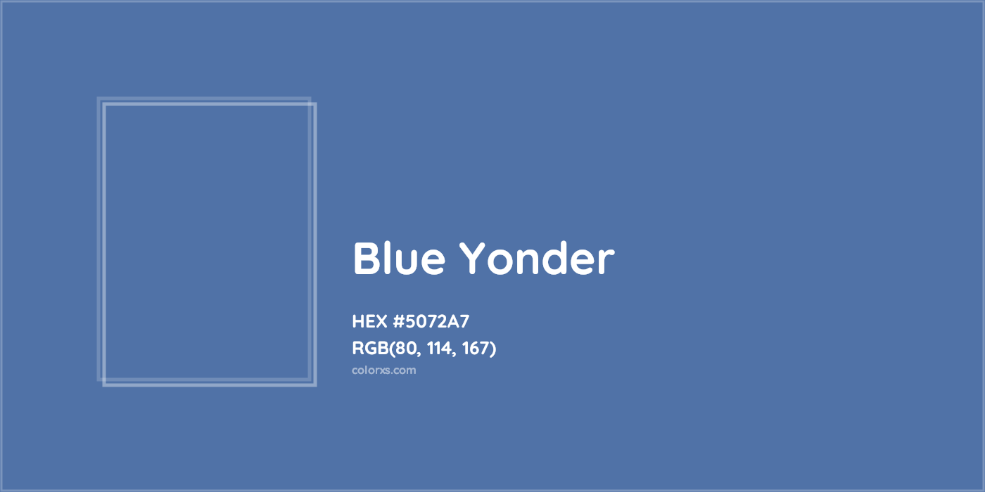 HEX #5072A7 Blue Yonder CMS Pantone TPX - Color Code
