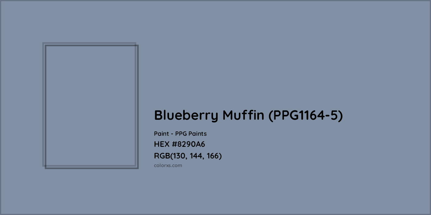 HEX #8290A6 Blueberry Muffin (PPG1164-5) Paint PPG Paints - Color Code