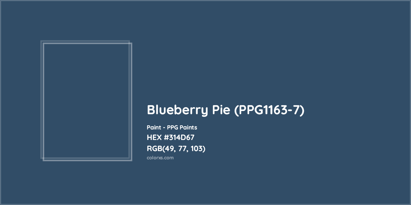 HEX #314D67 Blueberry Pie (PPG1163-7) Paint PPG Paints - Color Code