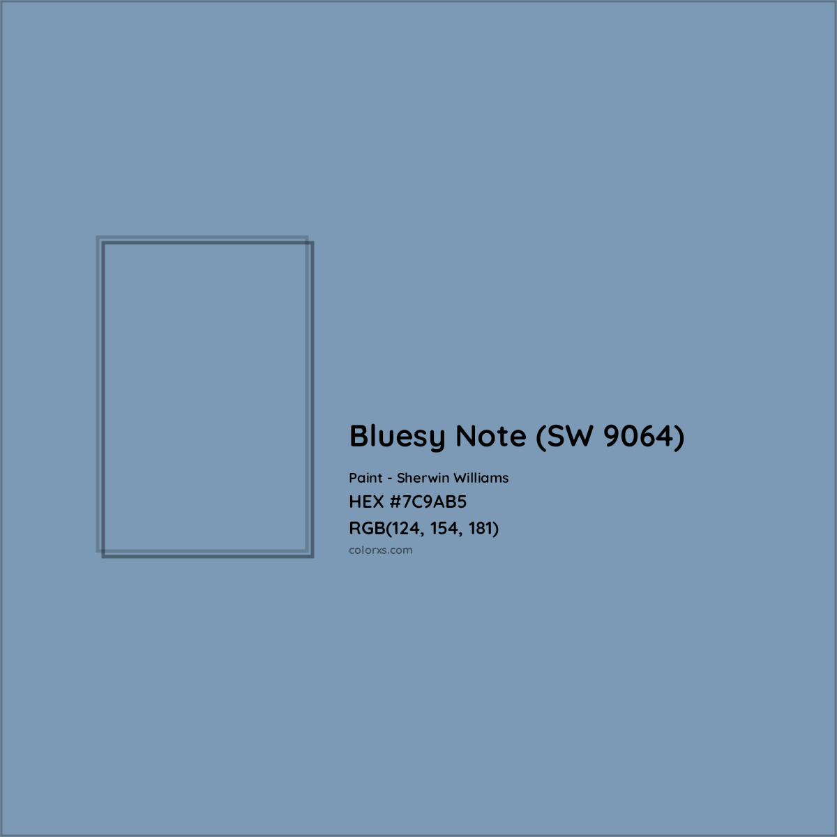 HEX #7C9AB5 Bluesy Note (SW 9064) Paint Sherwin Williams - Color Code