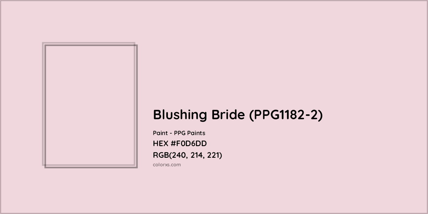 HEX #F0D6DD Blushing Bride (PPG1182-2) Paint PPG Paints - Color Code