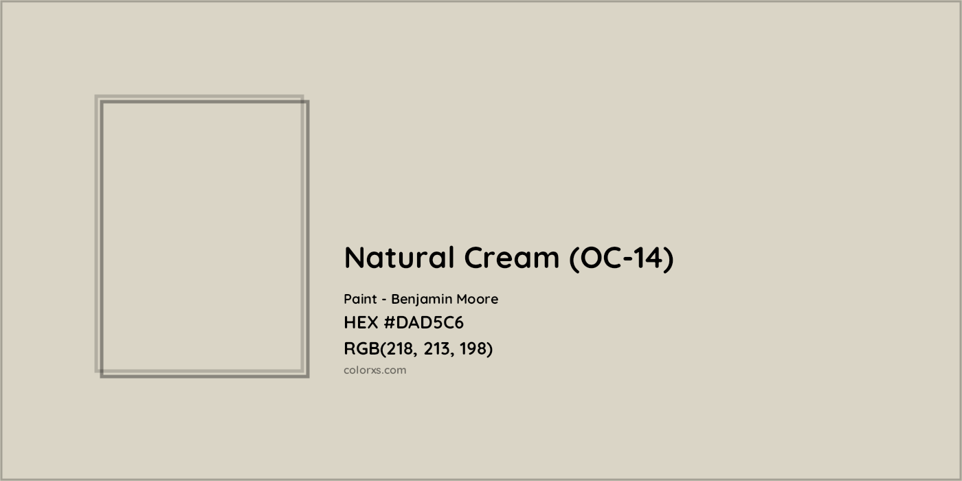 HEX #DAD5C6 Natural Cream (OC-14) Paint Benjamin Moore - Color Code