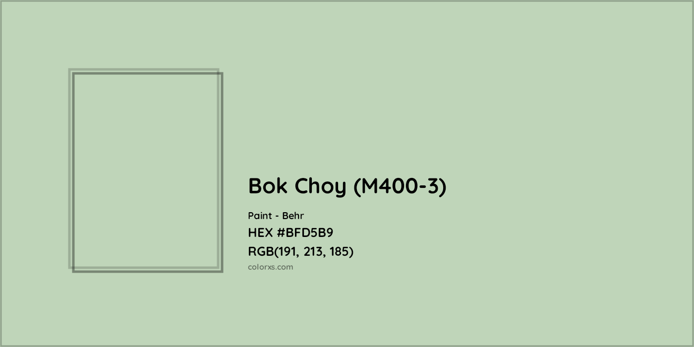 HEX #BFD5B9 Bok Choy (M400-3) Paint Behr - Color Code