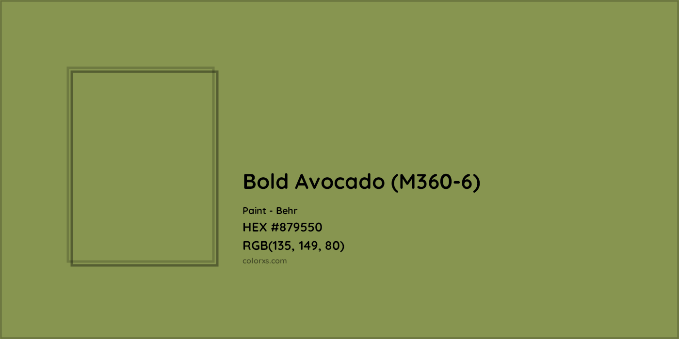 HEX #879550 Bold Avocado (M360-6) Paint Behr - Color Code