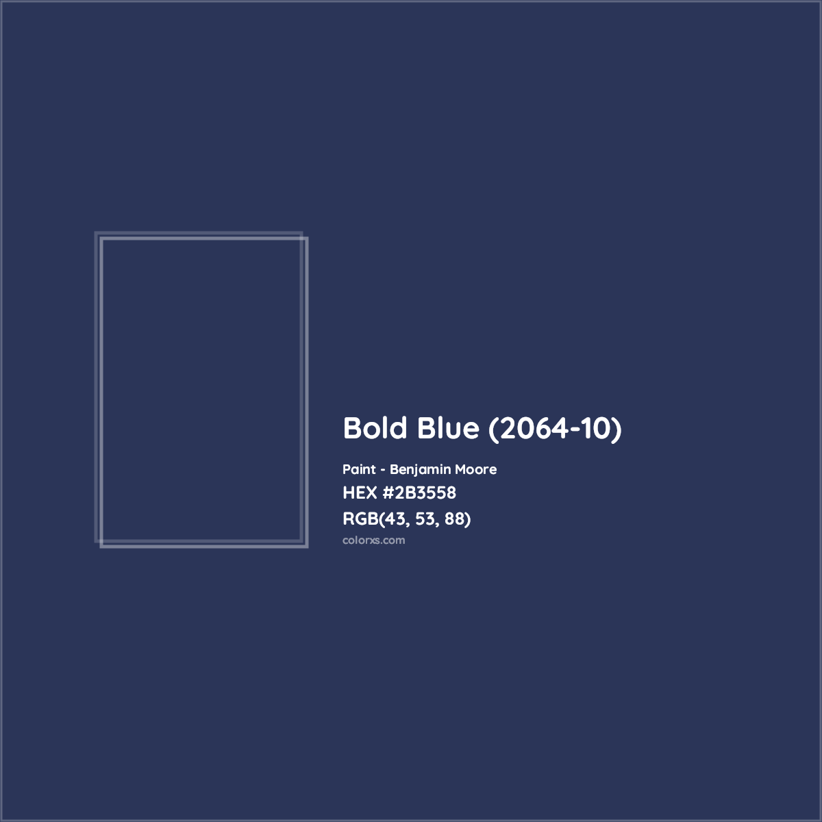 HEX #2B3558 Bold Blue (2064-10) Paint Benjamin Moore - Color Code