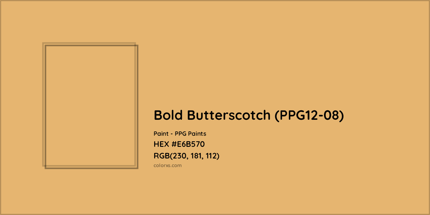 HEX #E6B570 Bold Butterscotch (PPG12-08) Paint PPG Paints - Color Code