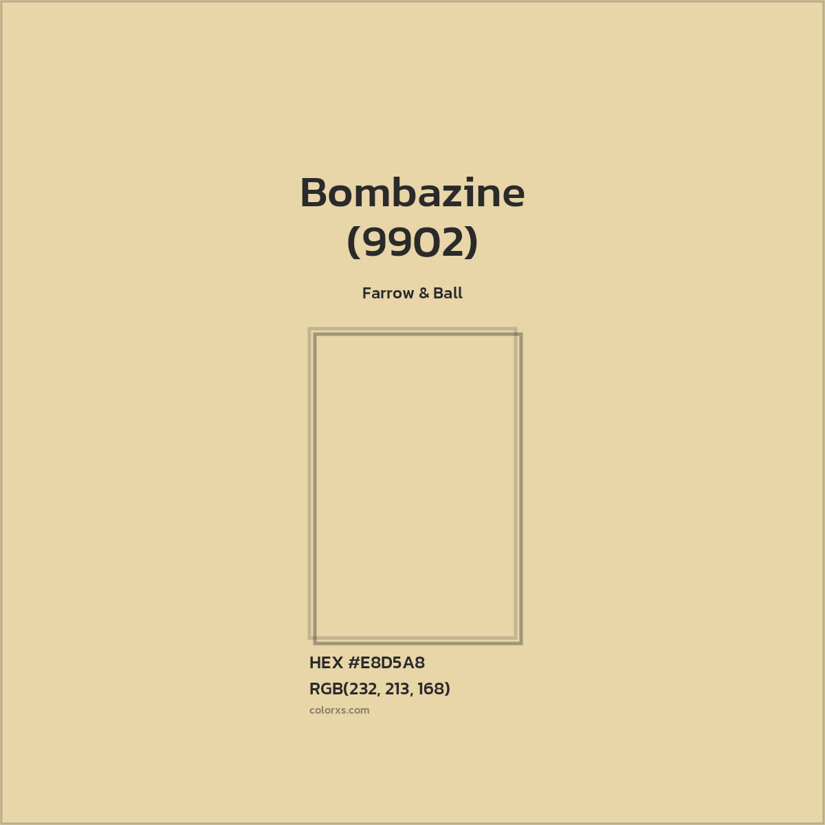 HEX #E8D5A8 Bombazine (9902) Paint Farrow & Ball - Color Code