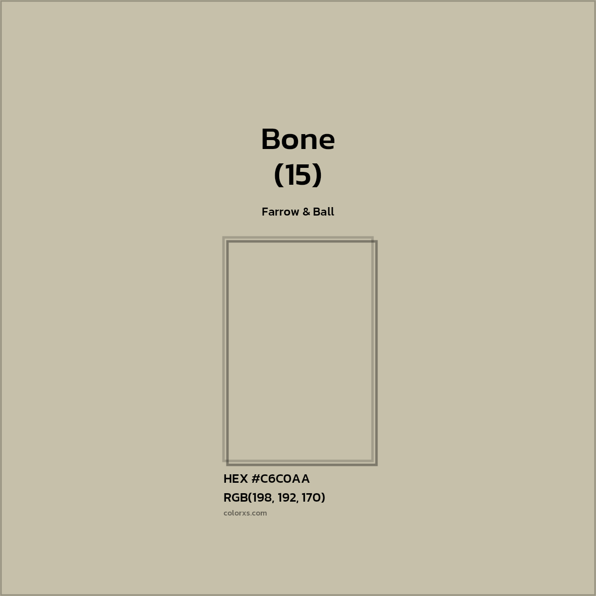 HEX #C6C0AA Bone (15) Paint Farrow & Ball - Color Code