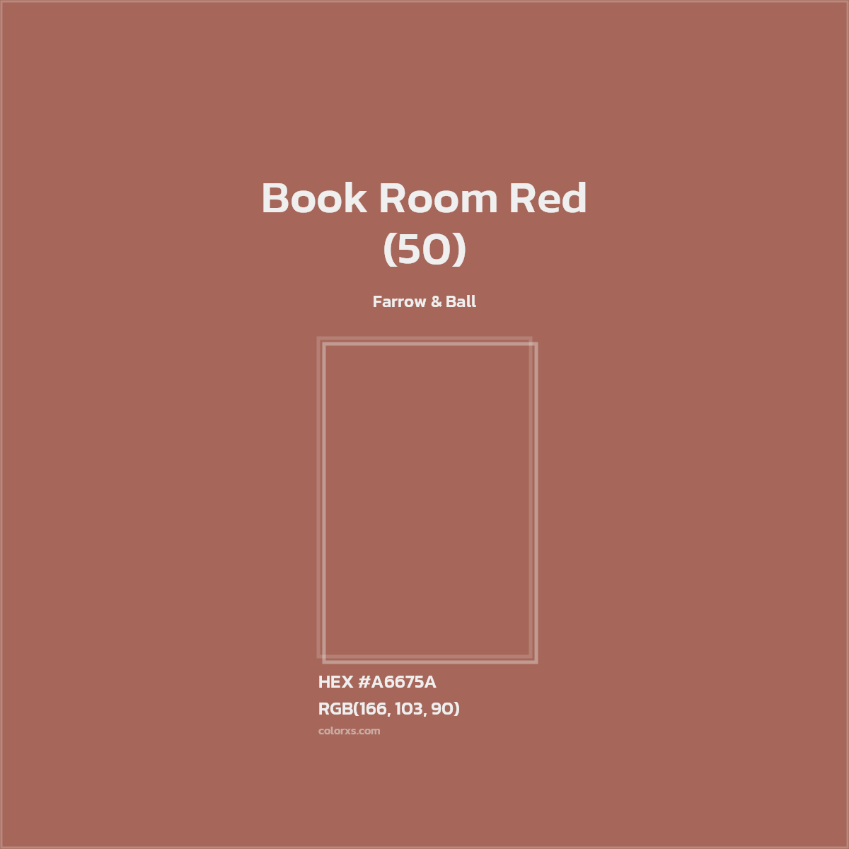 HEX #A6675A Book Room Red (50) Paint Farrow & Ball - Color Code