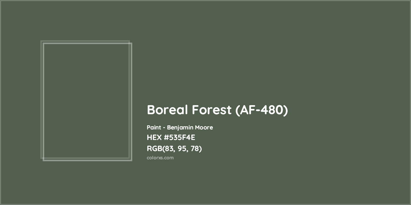 HEX #535F4E Boreal Forest (AF-480) Paint Benjamin Moore - Color Code