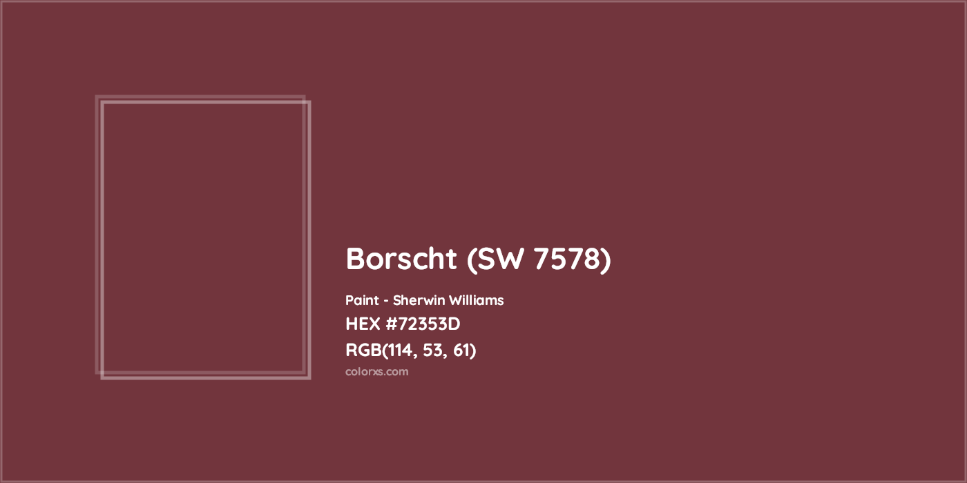 HEX #72353D Borscht (SW 7578) Paint Sherwin Williams - Color Code