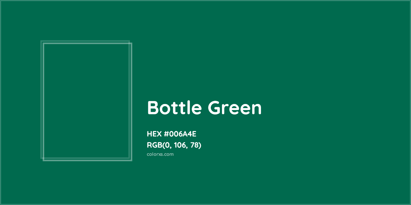 HEX #006A4E Bottle Green Color - Color Code