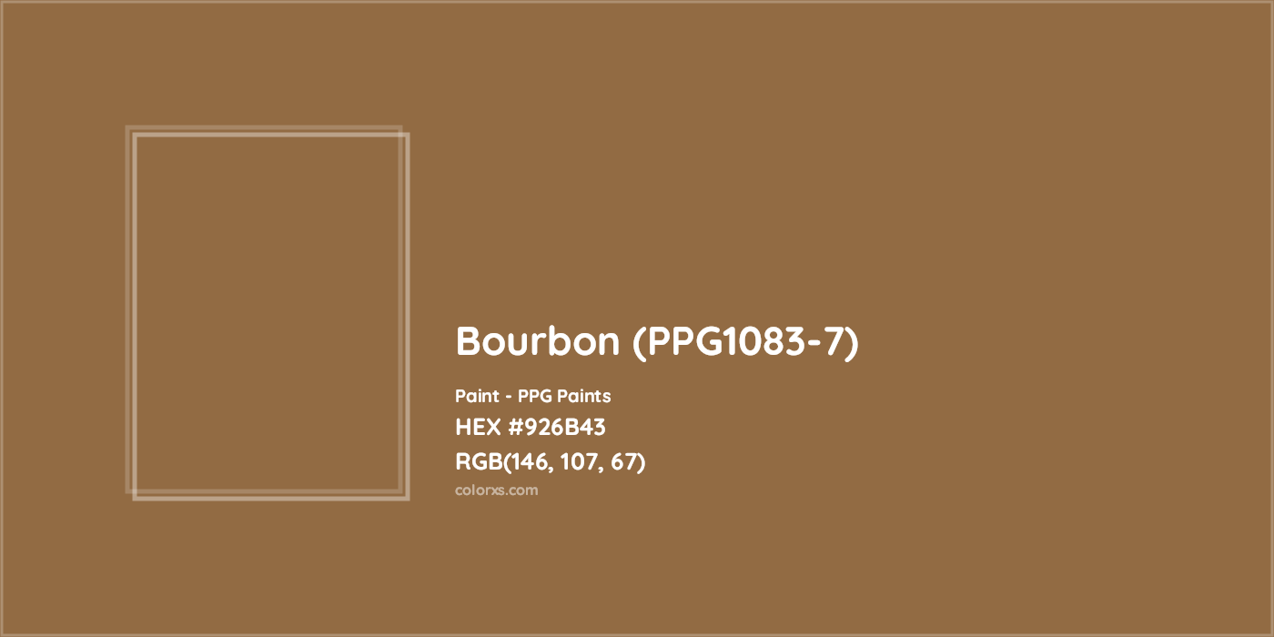 HEX #926B43 Bourbon (PPG1083-7) Paint PPG Paints - Color Code