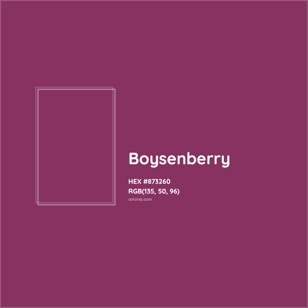 HEX #873260 Boysenberry Color - Color Code