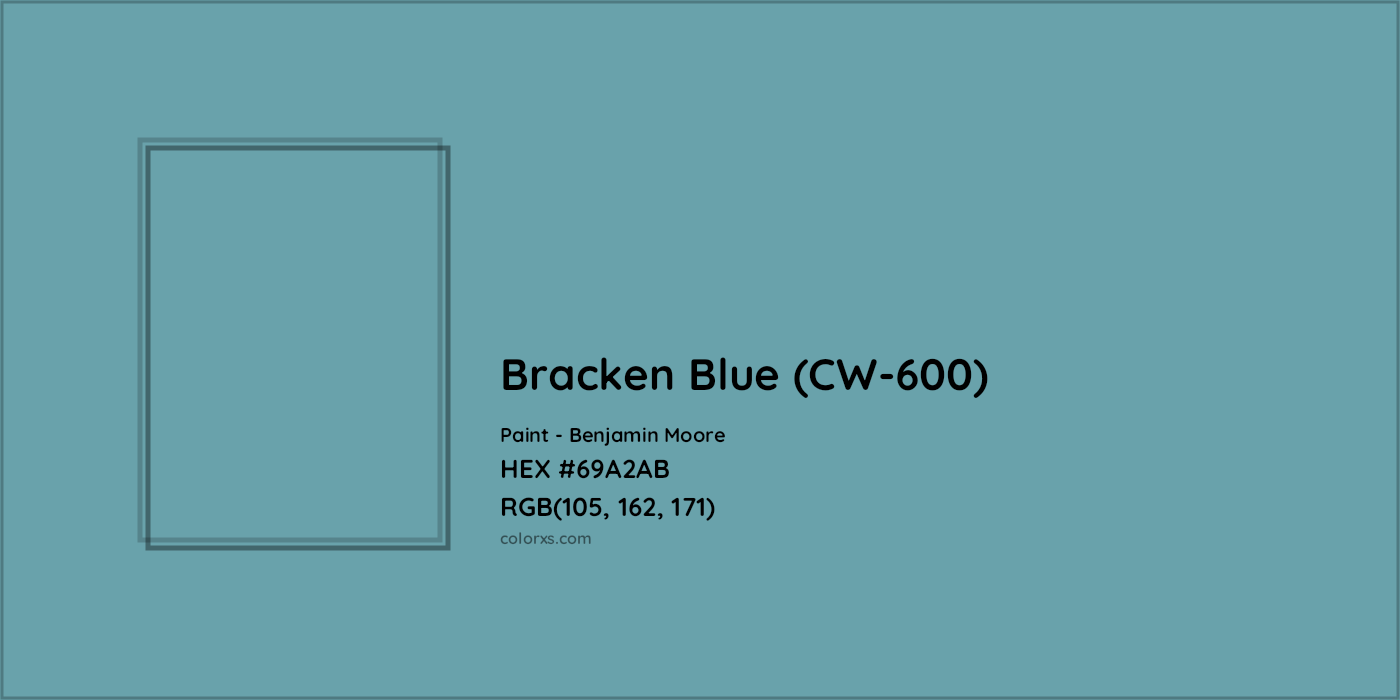 HEX #69A2AB Bracken Blue (CW-600) Paint Benjamin Moore - Color Code