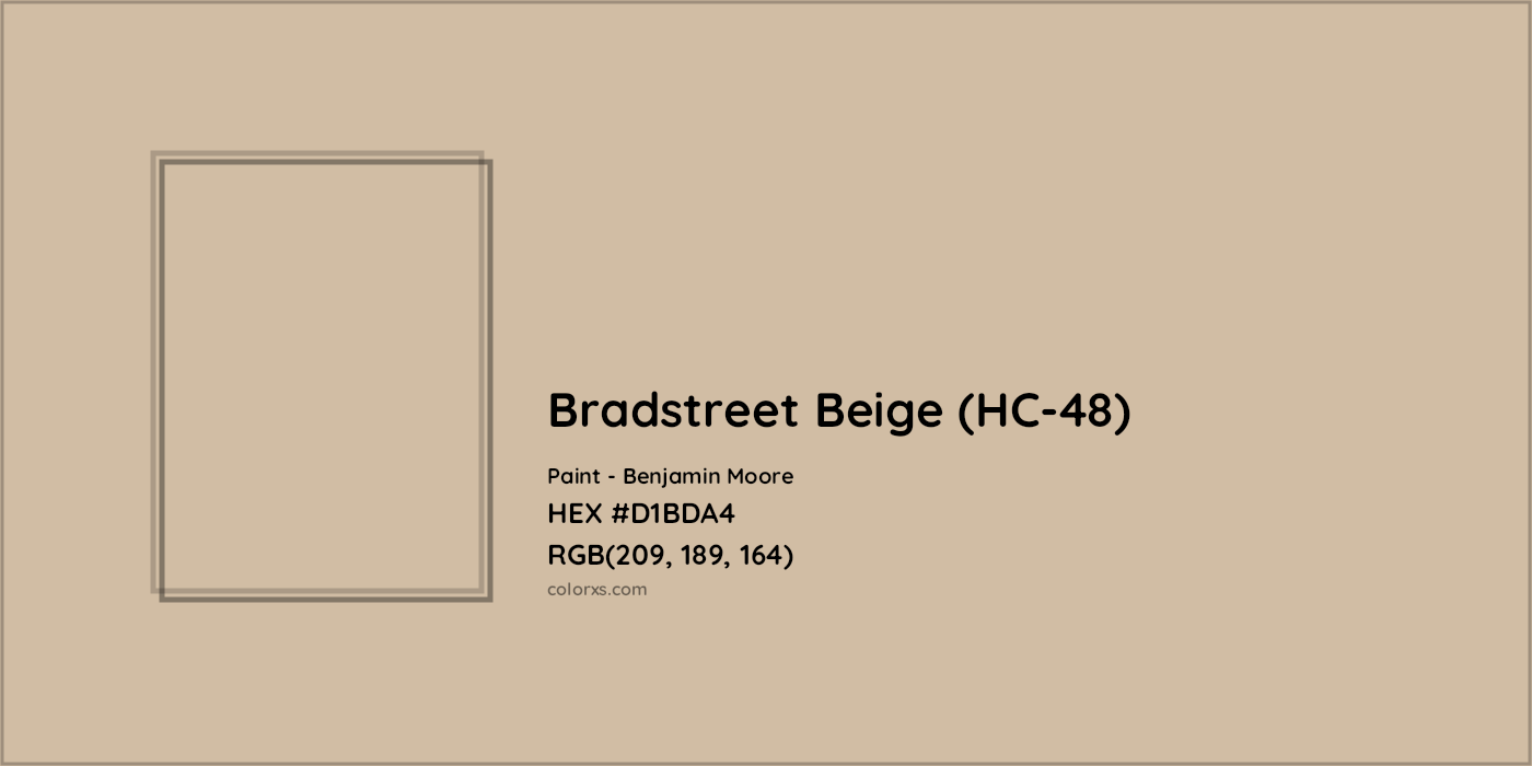 HEX #D1BDA4 Bradstreet Beige (HC-48) Paint Benjamin Moore - Color Code