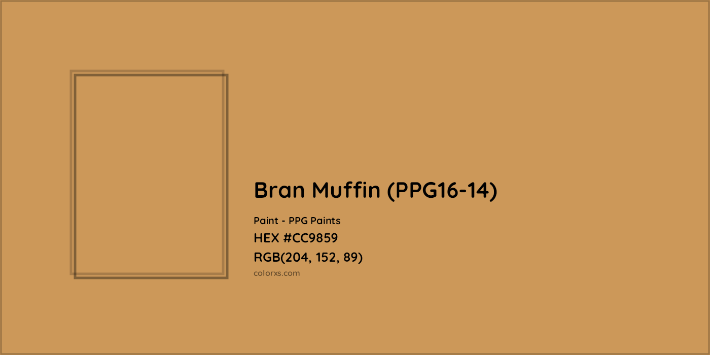 HEX #CC9859 Bran Muffin (PPG16-14) Paint PPG Paints - Color Code