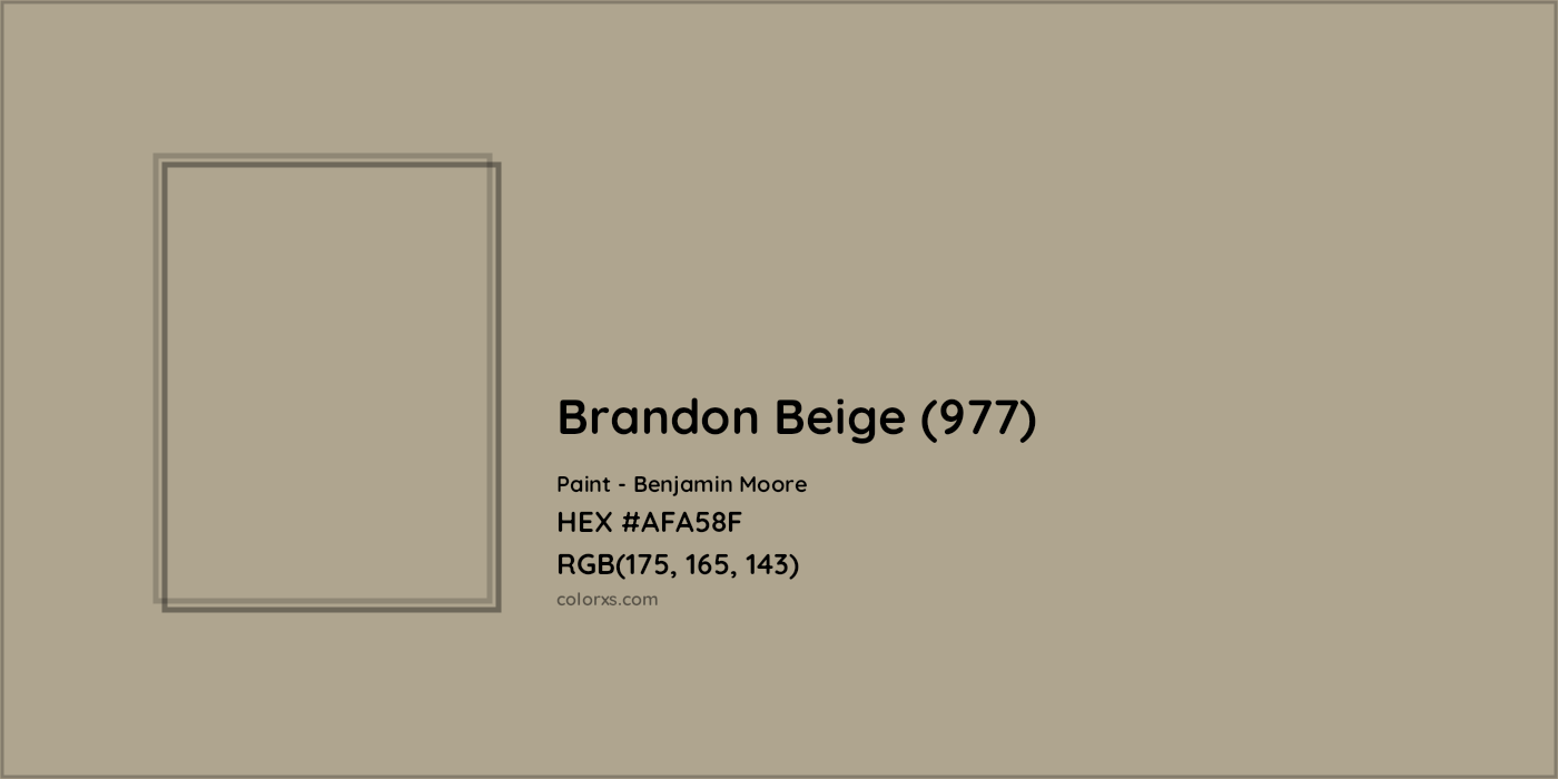 HEX #AFA58F Brandon Beige (977) Paint Benjamin Moore - Color Code
