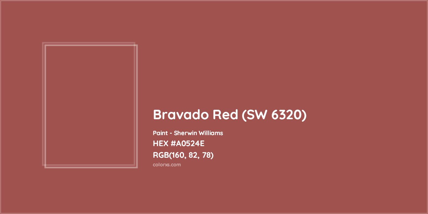 HEX #A0524E Bravado Red (SW 6320) Paint Sherwin Williams - Color Code
