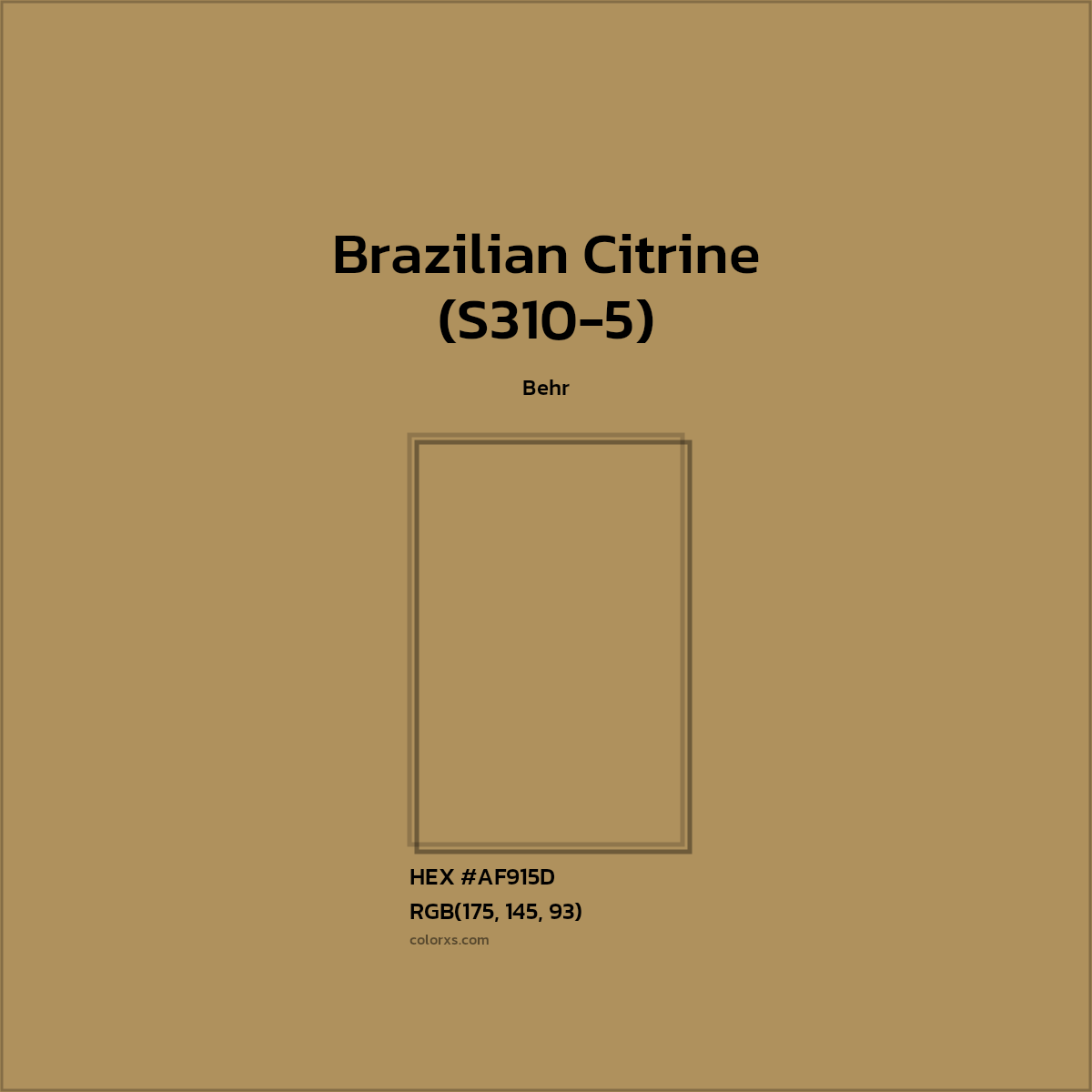 HEX #AF915D Brazilian Citrine (S310-5) Paint Behr - Color Code