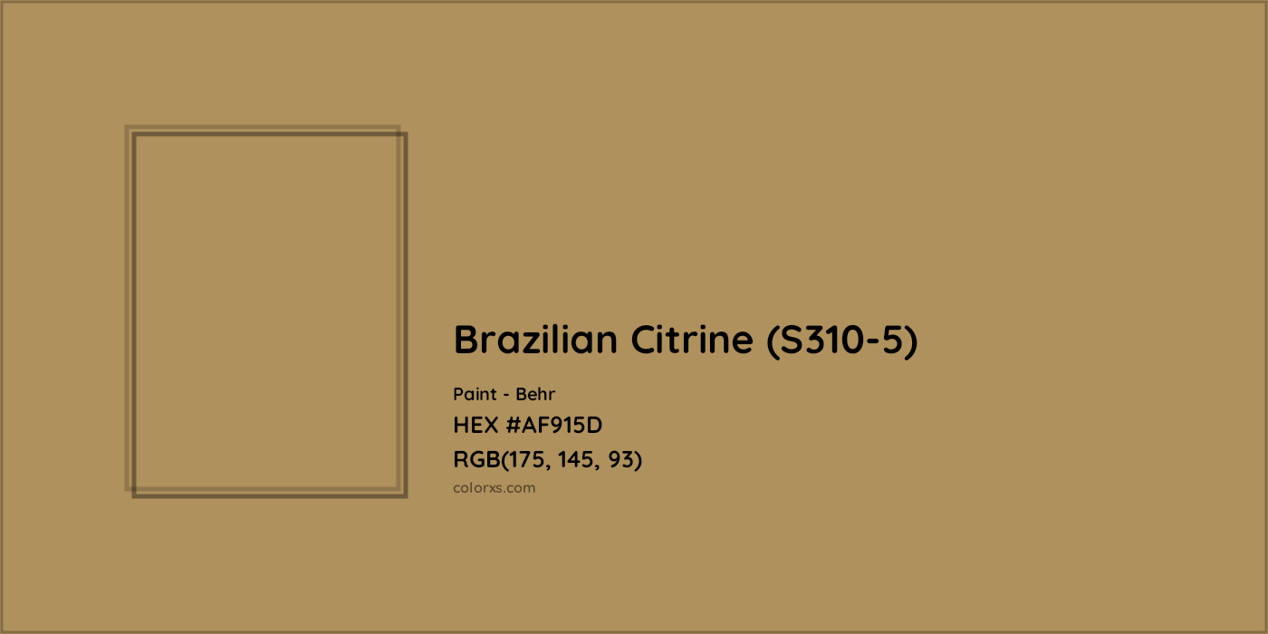 HEX #AF915D Brazilian Citrine (S310-5) Paint Behr - Color Code