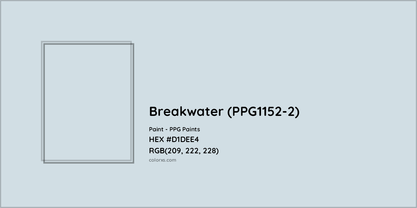 HEX #D1DEE4 Breakwater (PPG1152-2) Paint PPG Paints - Color Code