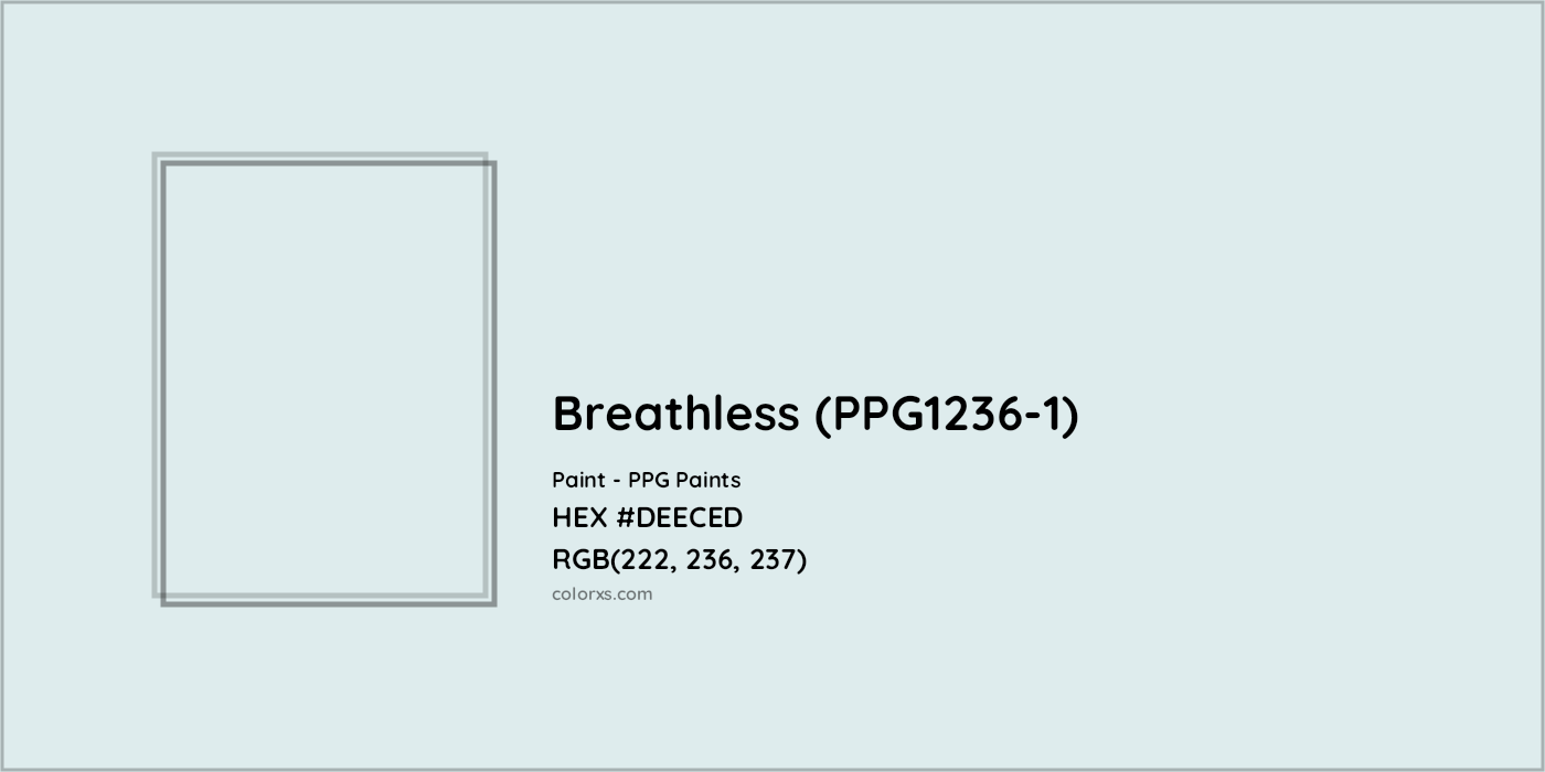 HEX #DEECED Breathless (PPG1236-1) Paint PPG Paints - Color Code