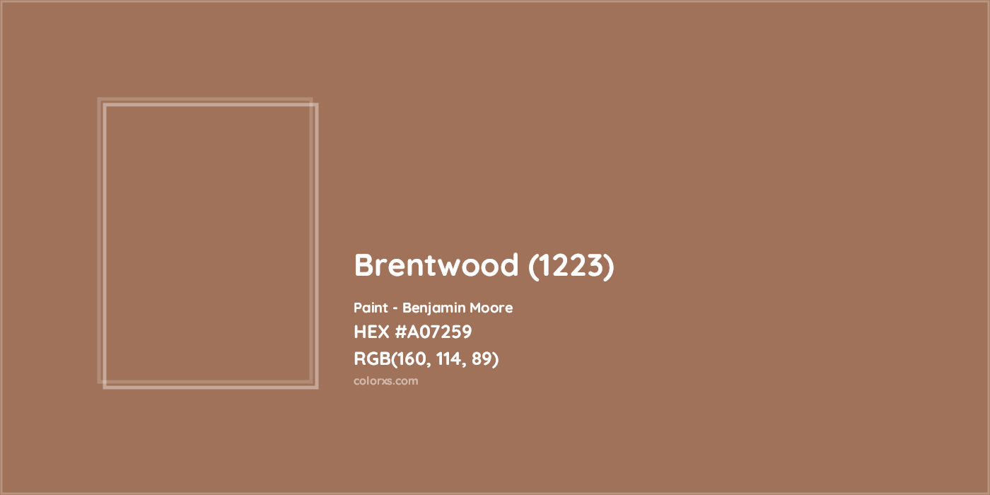 HEX #A07259 Brentwood (1223) Paint Benjamin Moore - Color Code