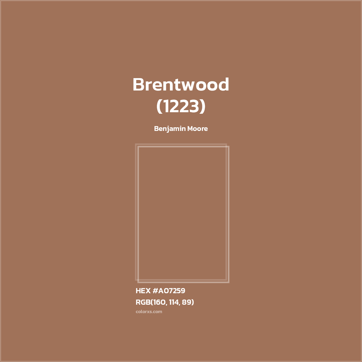 HEX #A07259 Brentwood (1223) Paint Benjamin Moore - Color Code