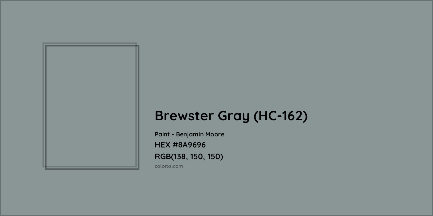 HEX #8A9696 Brewster Gray (HC-162) Paint Benjamin Moore - Color Code