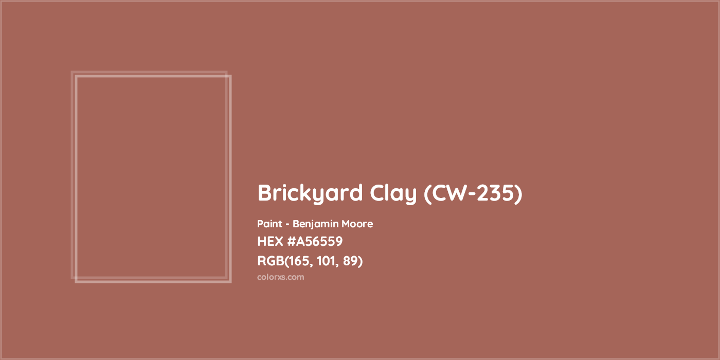 HEX #A56559 Brickyard Clay (CW-235) Paint Benjamin Moore - Color Code